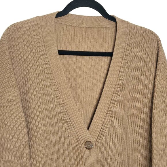Jenni Kayne Cropped Cocoon Wool Cashmere Cardigan Sweater Camel Brown Size M - Picture 4 of 9
